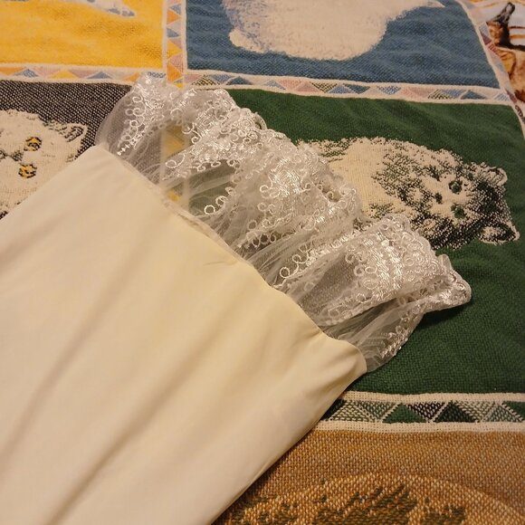 Beautees Girls Medium M Medium Off White with Lace Bottom Camisole Cami - Picture 8 of 8